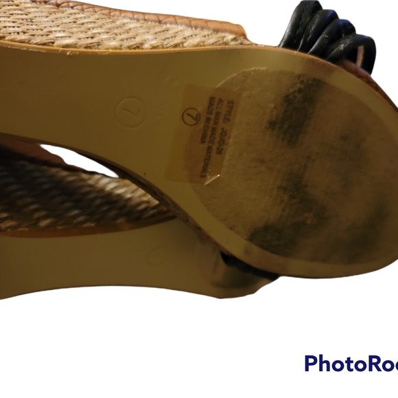 Forever boho Jojo-26 Wedges Sandals Open Toe T-Strap Ankle Strap woman's size 7 - Picture 6 of 6